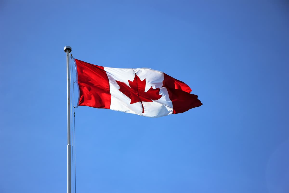 Photo of the flag of Canada. 