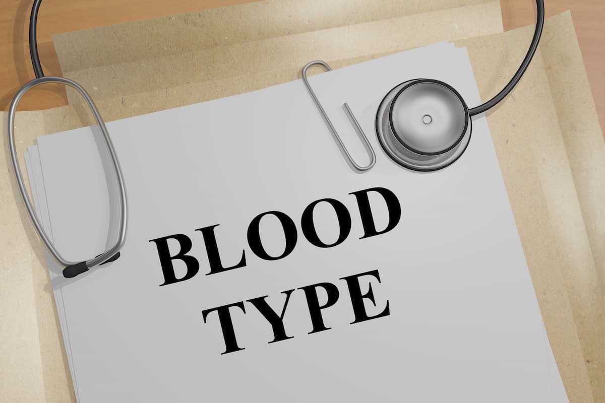"BLOOD TYPE" title on a medical document. 