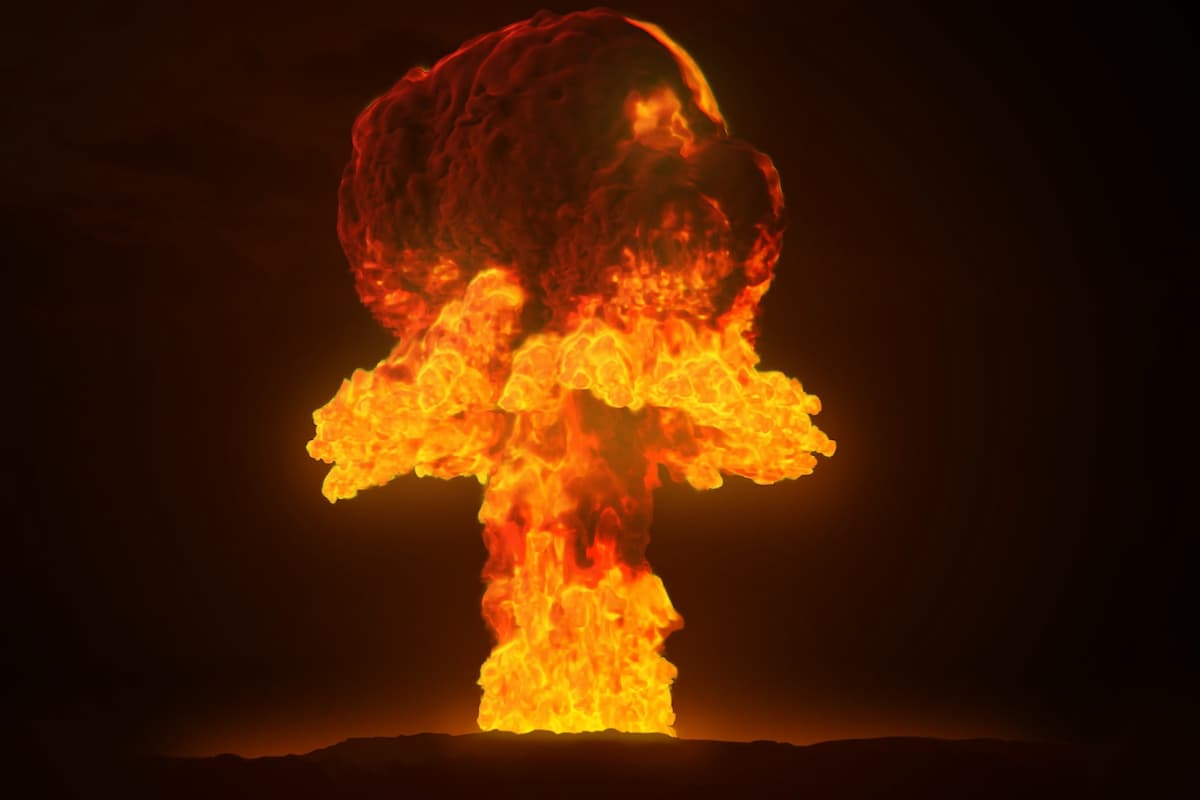 A photo of a nuclear blast. 