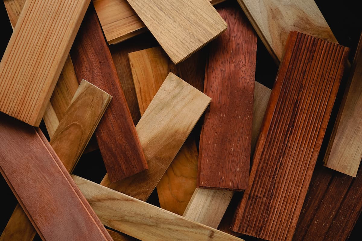 A pile of wooden planks.